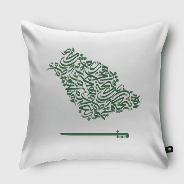 Saudi Map Throw Pillow