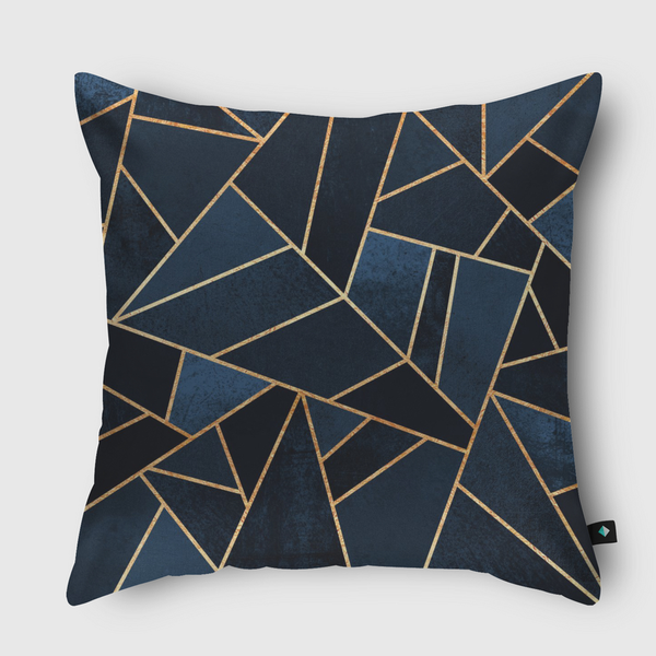 Navy Stone Throw Pillow