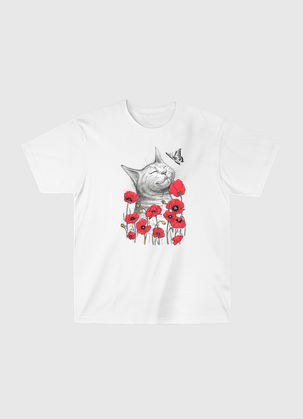 Cat in poppies Classic T-Shirt