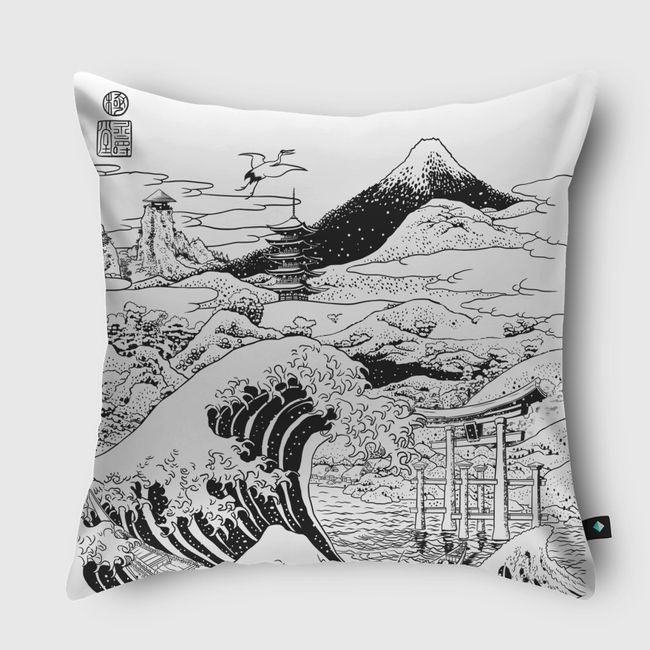 The wave Mount Fujiyama - Throw Pillow