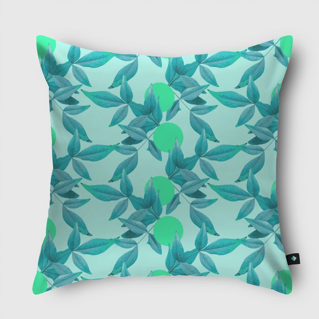 Blue Loner Leaves - Throw Pillow