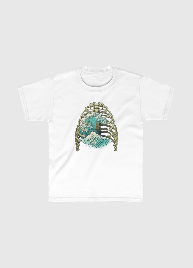 Kanagawa Wave Ribs Bones - Kids Classic T-Shirt