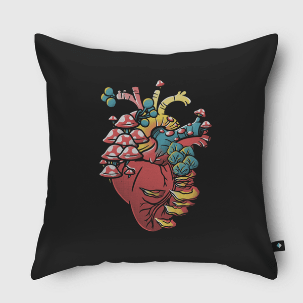 Fungi Heart Throw Pillow