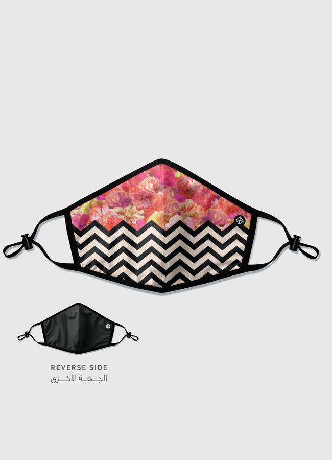 Chevron Flora - Reversible Mask