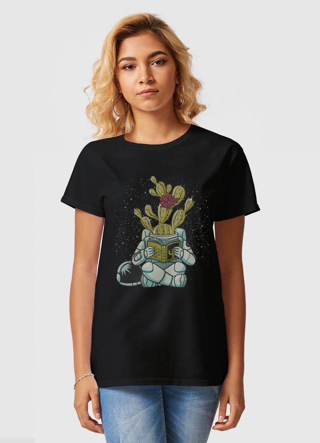 Astronaut Cactus Succulent - Women Basic T-Shirt