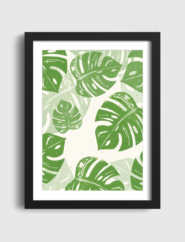 Linocut Monstera Green - Artframe