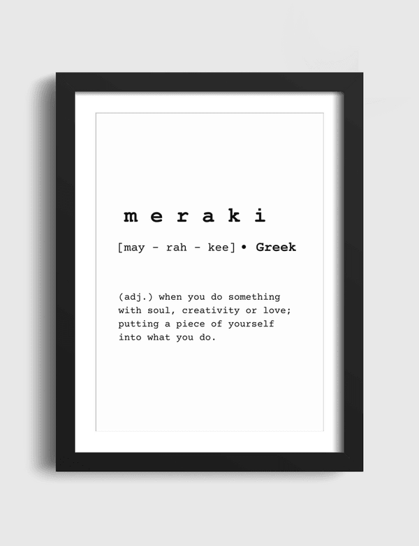 meraki- word definition Artframe