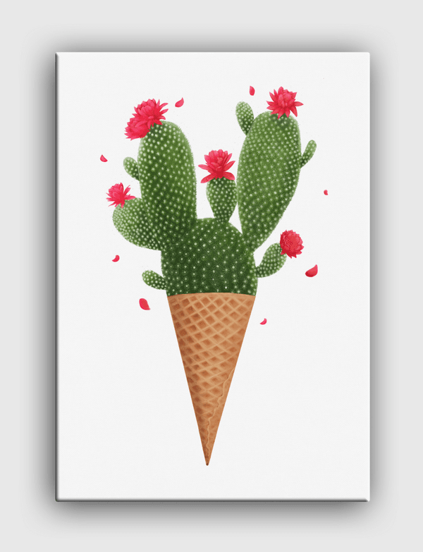 Ice cream with cactus Canvas