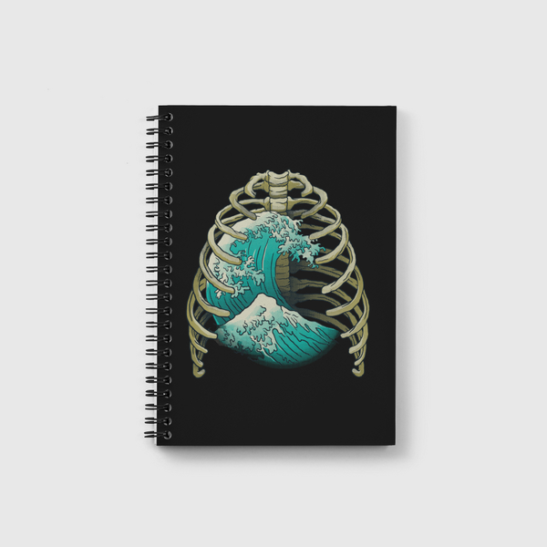 Kanagawa Wave Ribs Bones Notebook