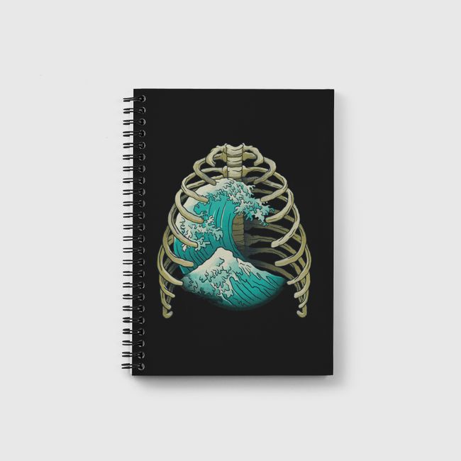 Kanagawa Wave Ribs Bones - Notebook