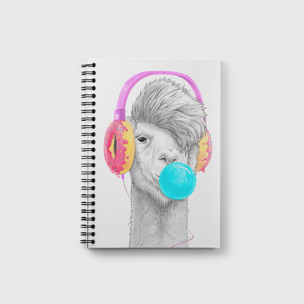 Lama in headphones Notebook