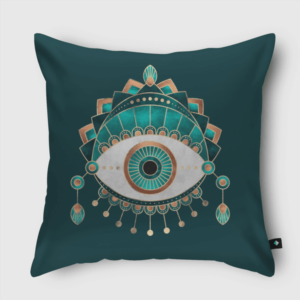Teal Eye Throw Pillow