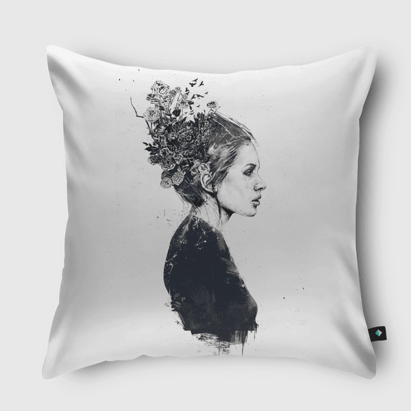 Blooming girl Throw Pillow