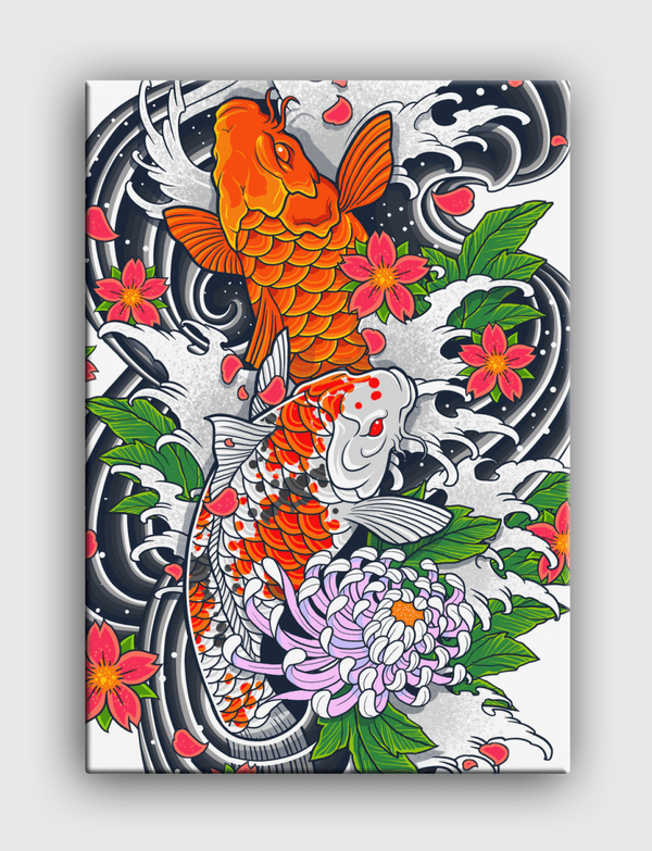 Koi Fish Pond Canvas