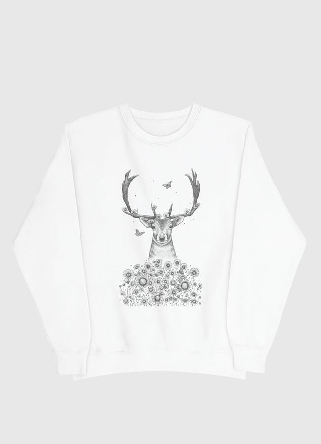 Deer in flowers - Men Sweatshirt