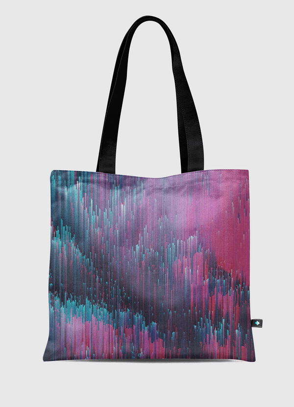 Pink and blue glitches Tote Bag