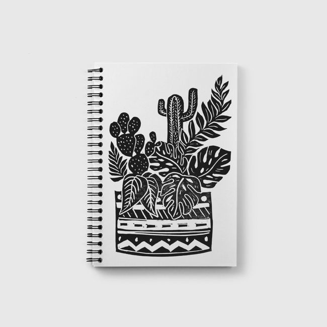 Botanical Pot Blockprint - Notebook