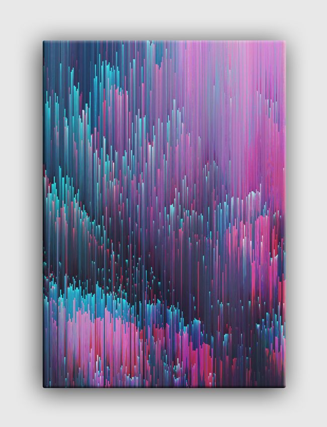 Pink and blue glitches - Canvas