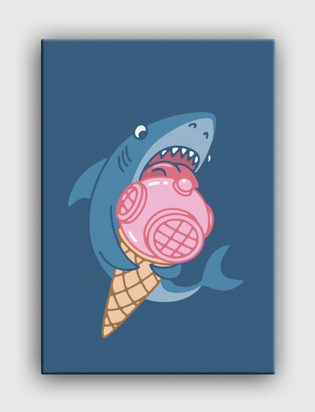 SHARK AND ICE CREAM - Canvas