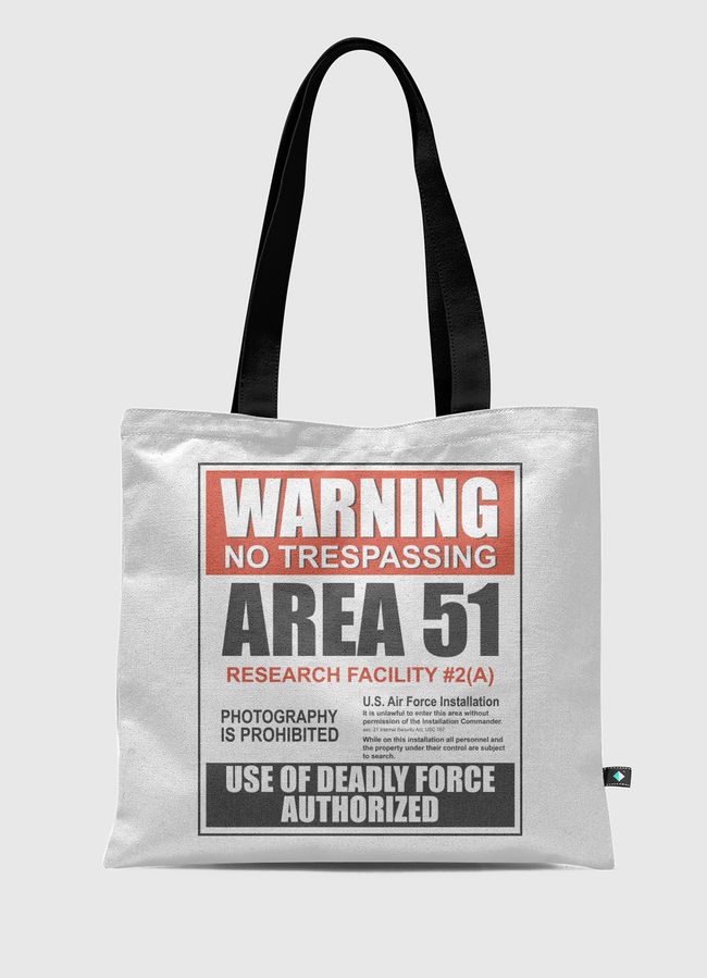 Warning Area 51 - Tote Bag