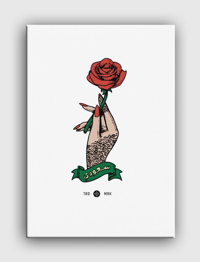 Calligraphy & Roses - Canvas