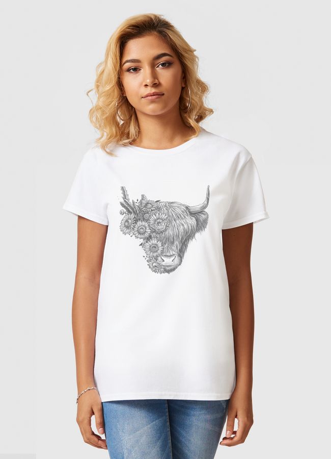 Floral bull - Women Basic T-Shirt