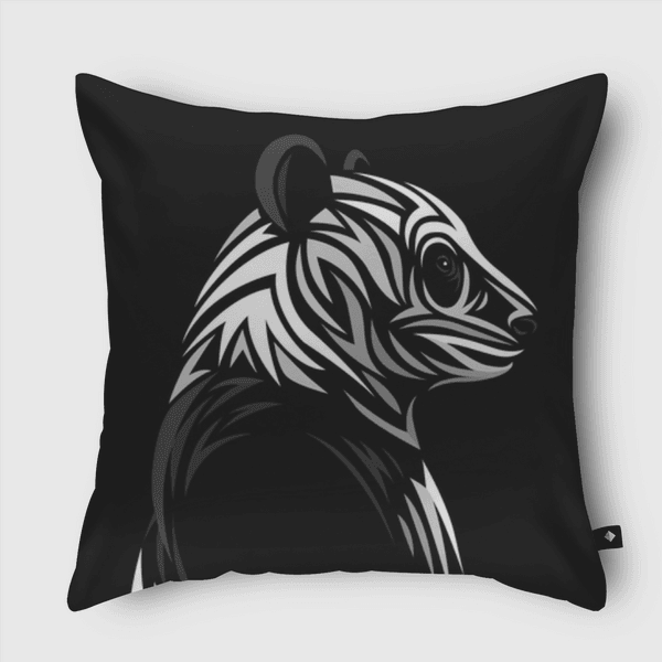 Tribal Panda Throw Pillow
