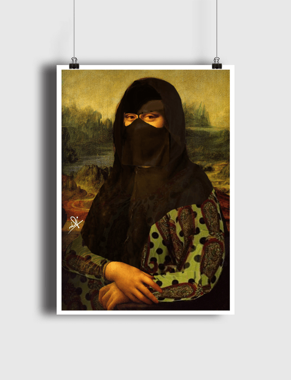 monaliza with her burqa Poster