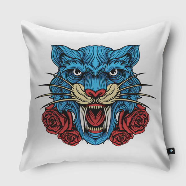 Wild Floral Tiger Throw Pillow