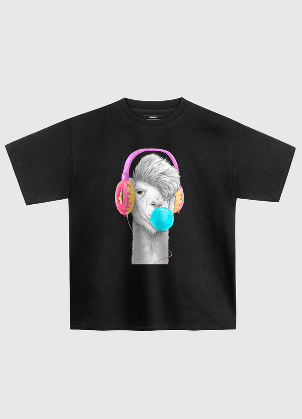 Lama in headphones Oversized T-Shirt