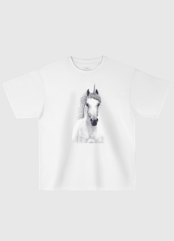 White unicorn Oversized T-Shirt