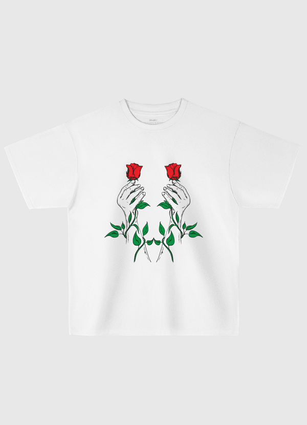 Hand and Flower Oversized T-Shirt