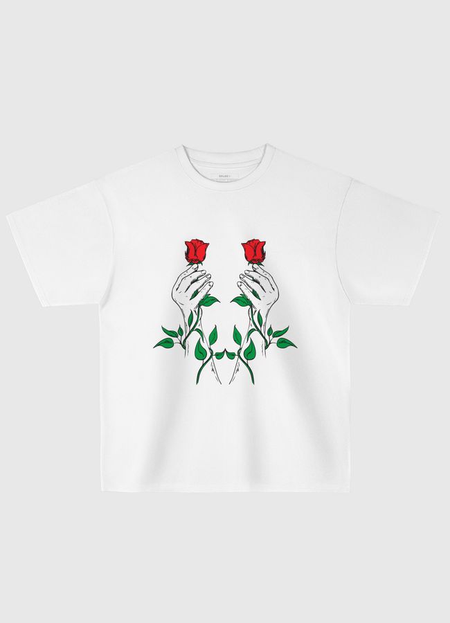 Hand and Flower - Oversized T-Shirt