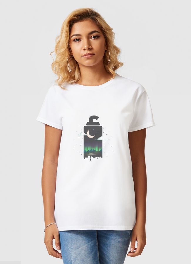 Arabic Letter Alef Aurora - Women Basic T-Shirt