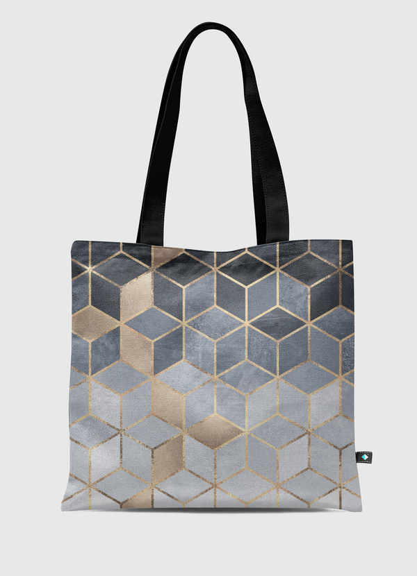 Soft Blue Gradient Cubes Tote Bag