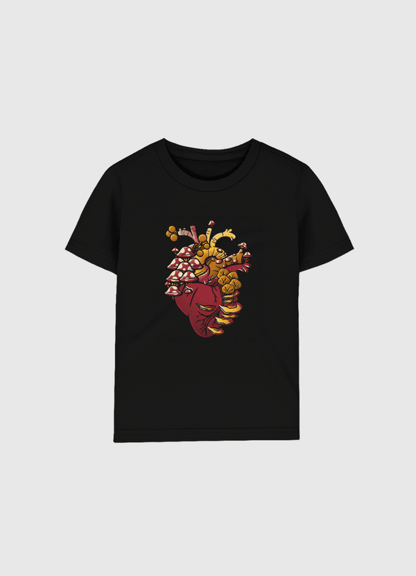 Cordyceps Fungi Heart Kids Organic T-Shirt