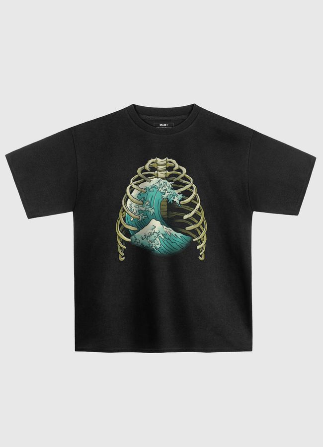 Kanagawa Wave Ribs Bones - Oversized T-Shirt