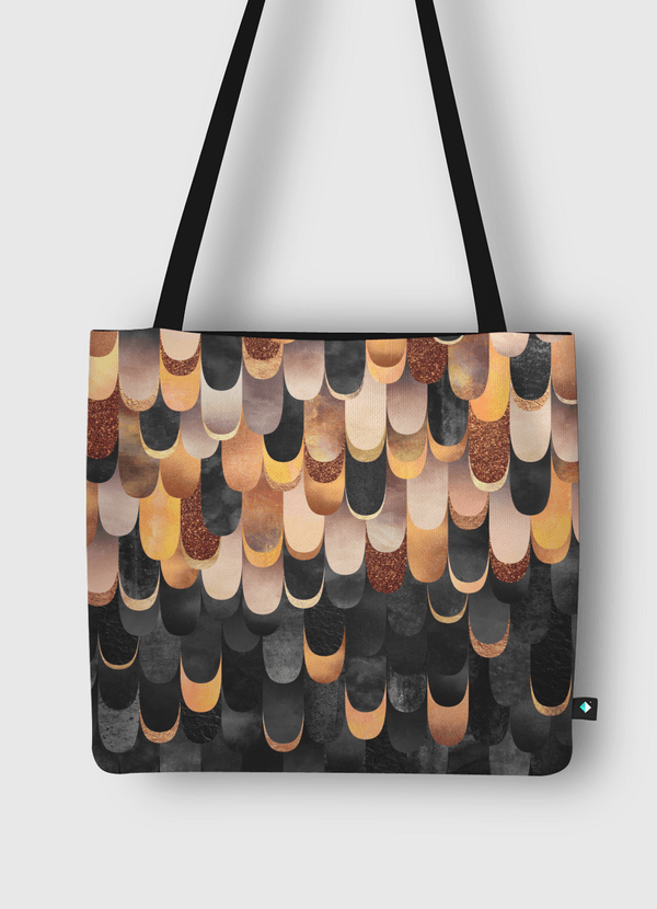 Feathered - Copper And Black Tote Bag