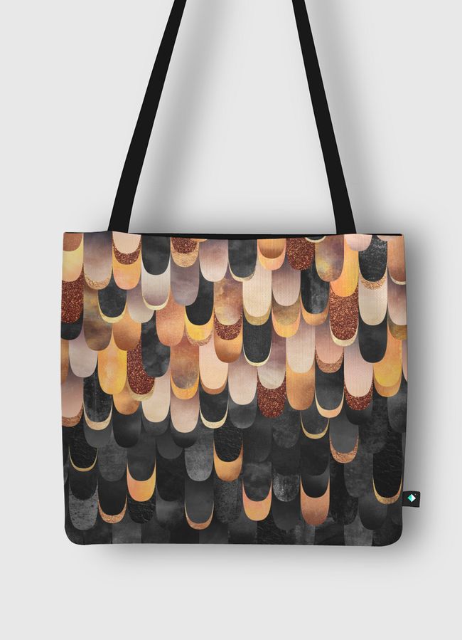 Feathered - Copper And Black - Tote Bag