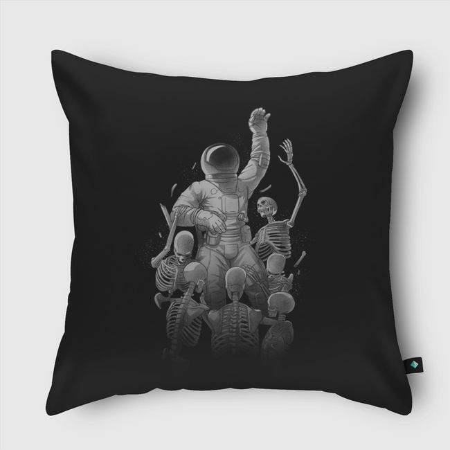 Astronaut Skeleton Scaping - Throw Pillow