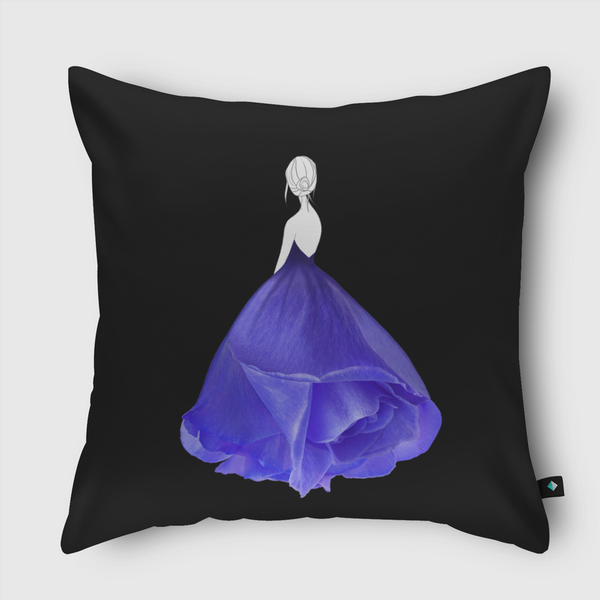 Fashion blue rose Throw Pillow