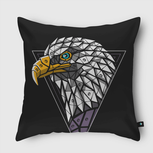 Cyber Eagle Punk Throw Pillow