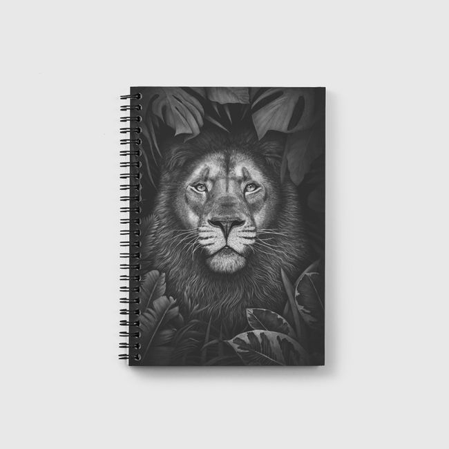 Lion in tropical leaves - Notebook