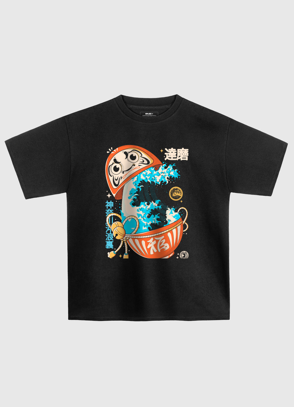 Great Daruma Wave Oversized T-Shirt