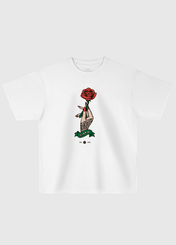 Calligraphy & Roses Oversized T-Shirt