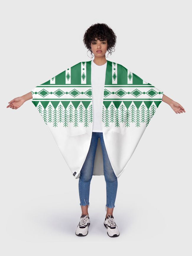 Asir Green Pattern - Kimono