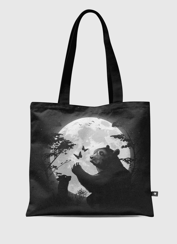 Mother bear under the moon Tote Bag