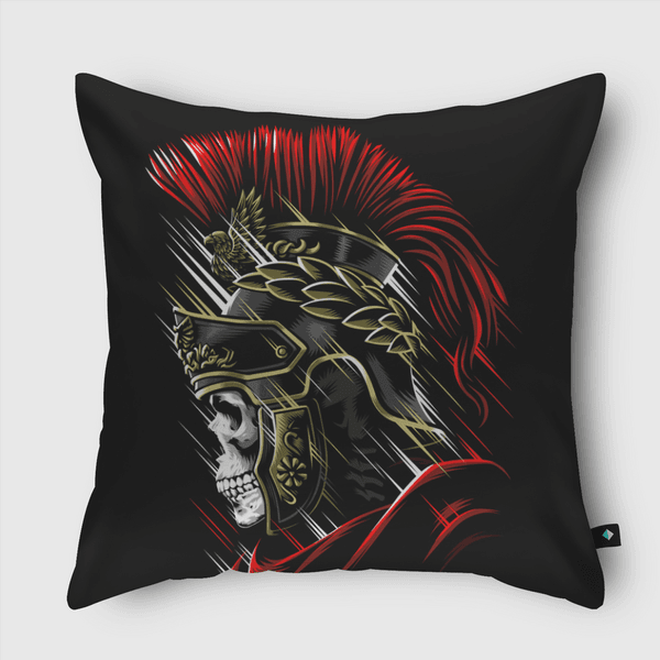 Roman Skull Throw Pillow