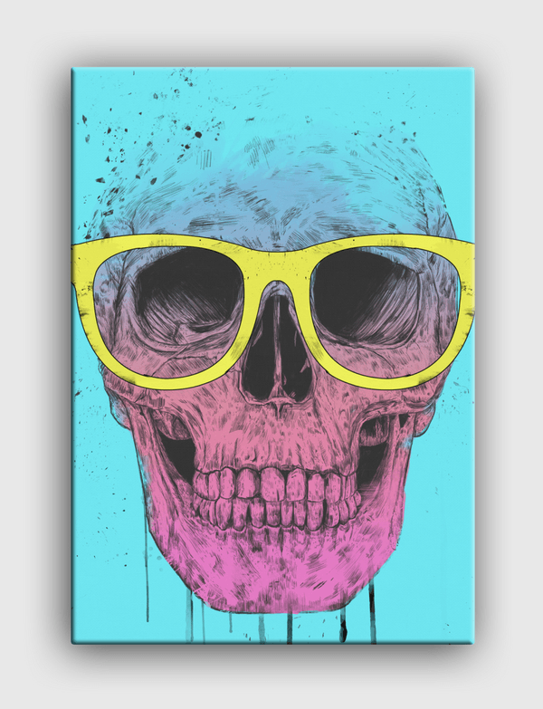 Pop art skull with glasses Canvas