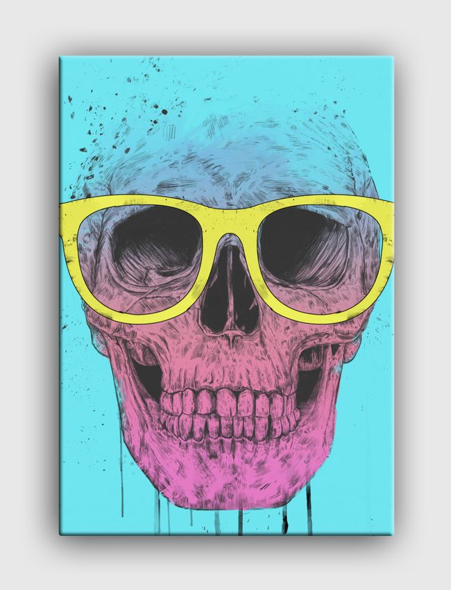 Pop art skull with glasses - Canvas